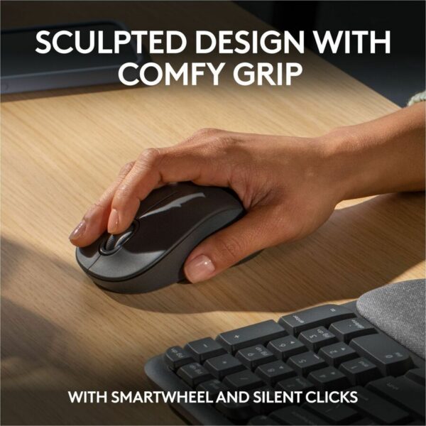 Logitech Keyboard5 Logitech Wave Keys MK670 Combo, Wireless Ergonomic Keyboard with Signature M550 L Wireless Mouse, Graphite